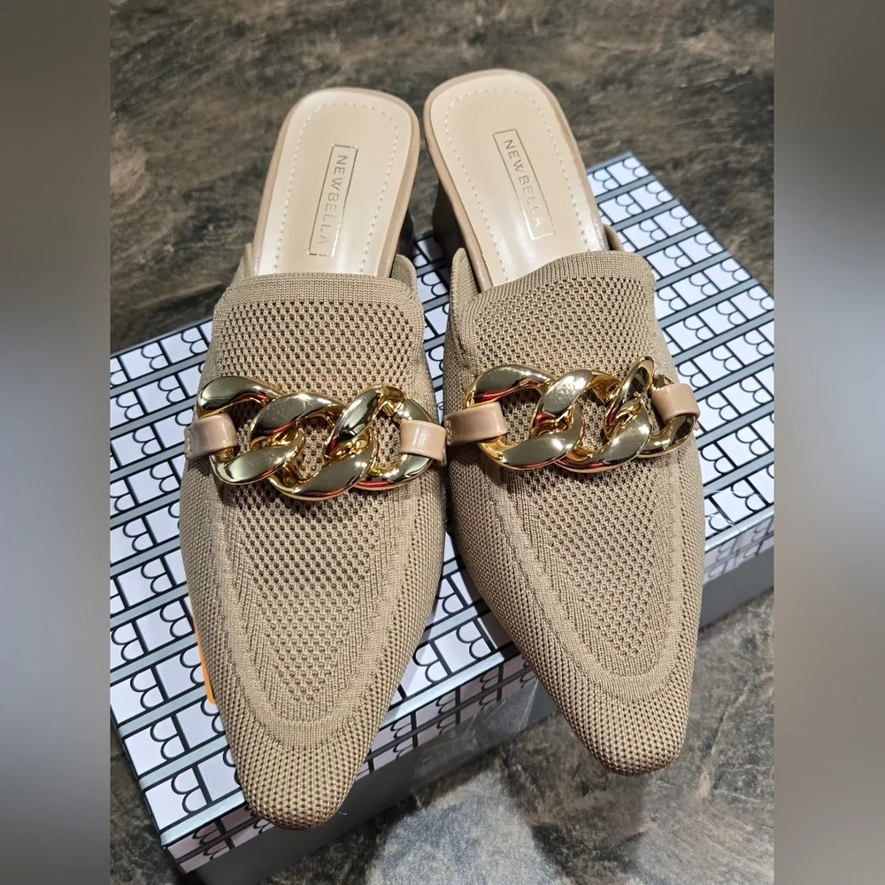 Knit Pointed Toe Chunky Heel Mules #962, 963 - Picture 2 of 16